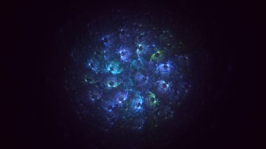 3B soyut viral şekil fraktal arkaplan oluşturma