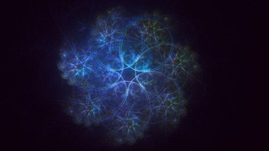 3B soyut viral şekil fraktal arkaplan oluşturma