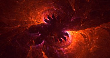 3B soyut viral şekil fraktal arkaplan oluşturma