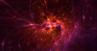 3B soyut viral şekil fraktal arkaplan oluşturma