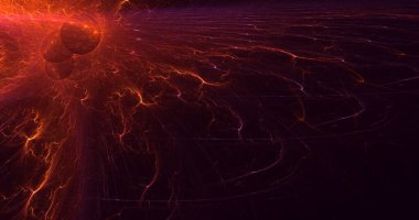 Soyut fraktal ışık arkaplanı 3 boyutlu oluşturuluyor