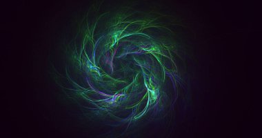 Soyut fraktal ışık arkaplanı 3 boyutlu oluşturuluyor