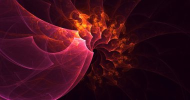 Soyut fraktal ışık arkaplanı 3 boyutlu oluşturuluyor