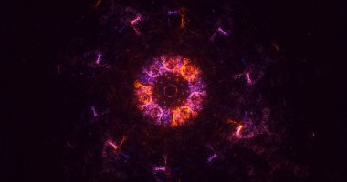 Soyut fraktal ışık arkaplanı 3 boyutlu oluşturuluyor