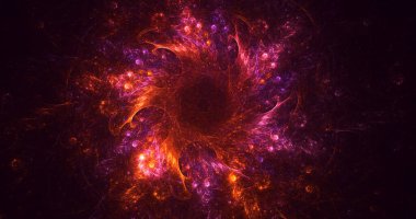 Soyut fraktal ışık arkaplanı 3 boyutlu oluşturuluyor