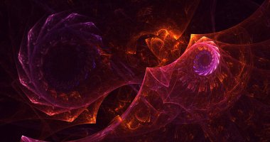 Soyut fraktal ışık arkaplanı 3 boyutlu oluşturuluyor