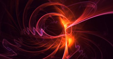 Soyut fraktal ışık arkaplanı 3 boyutlu oluşturuluyor