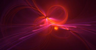 Soyut fraktal ışık arkaplanı 3 boyutlu oluşturuluyor