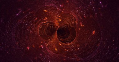 Soyut fraktal ışık arkaplanı 3 boyutlu oluşturuluyor