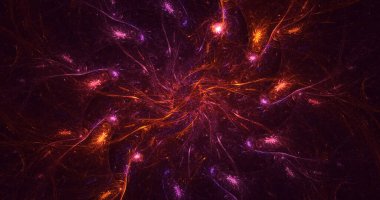 Soyut fraktal çokgen arkaplanı 3B biçimlendiriliyor