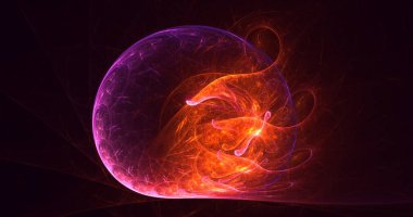 Soyut fraktal çokgen arkaplanı 3B biçimlendiriliyor