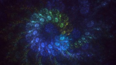 Üç boyutlu soyut fraktal elektromanyetik arkaplan oluşturma 