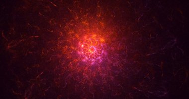 Üç boyutlu soyut fraktal elektromanyetik arkaplan oluşturma 