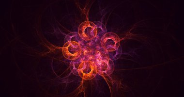 3B, soyut fantezi ışık fraktal arkaplanı oluşturma