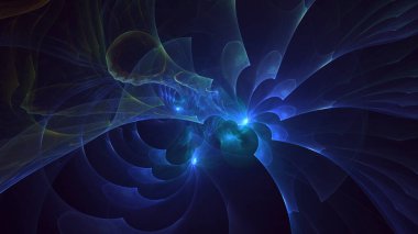 3D görüntüleme teknolojisi soyut fraktal arkaplan