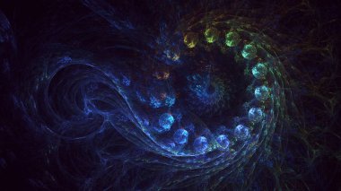 3D görüntüleme teknolojisi soyut fraktal arkaplan