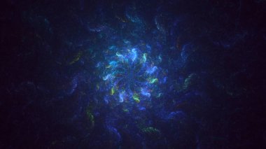 3B el ile soyut renkli fraktal ışık arkaplanı oluşturma