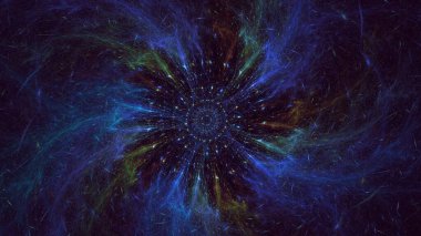 3B el ile soyut renkli fraktal ışık arkaplanı oluşturma