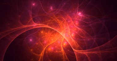 3B el ile soyut renkli fraktal ışık arkaplanı oluşturma