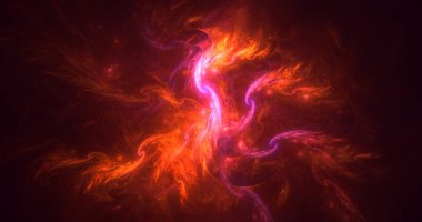 3B el ile soyut renkli fraktal ışık arkaplanı oluşturma