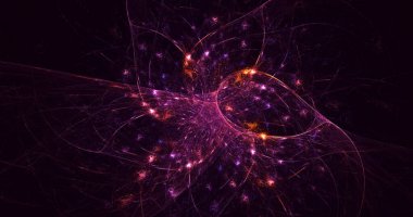 3B el ile soyut renkli fraktal ışık arkaplanı oluşturma