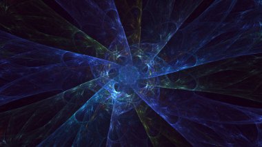 3B elle hazırlanmış soyut daire ışık arkaplanı