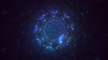 3B elle hazırlanmış soyut daire ışık arkaplanı