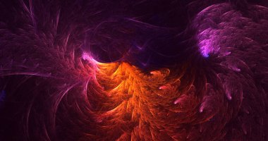 3B el ile soyut renkli fraktal ışık arkaplanı oluşturma