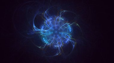 3B elle hazırlanmış soyut daire ışık arkaplanı