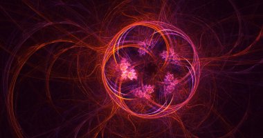 3B elle hazırlanmış soyut yuvarlak ışık arkaplanı