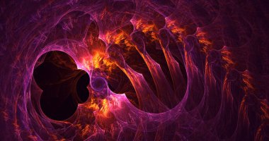 3B el ile soyut renkli fraktal ışık arkaplanı oluşturma