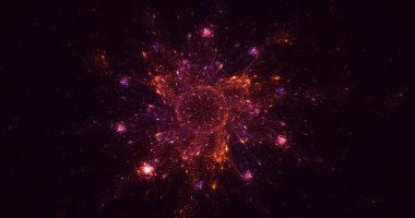 3B elle hazırlanmış soyut yuvarlak ışık arkaplanı