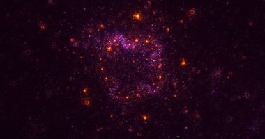 3B el ile soyut renkli fraktal ışık arkaplanı oluşturma