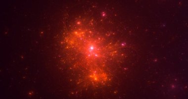 3B el ile soyut renkli fraktal ışık arkaplanı oluşturma