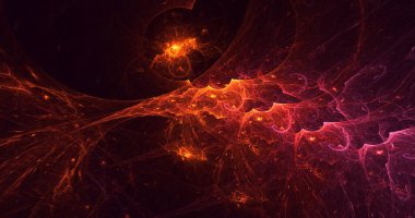 3B el ile soyut renkli fraktal ışık arkaplanı oluşturma