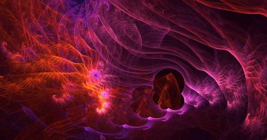 3B el ile soyut renkli fraktal ışık arkaplanı oluşturma