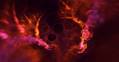 Soyut fraktal çokgen arkaplanı 3B elle hazırlama 