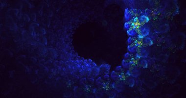 3B el ile soyut fraktal ışık arkaplanı oluşturma