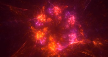 3B el ile soyut renkli fraktal ışık arkaplanı oluşturma