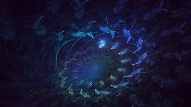 3B elle hazırlanmış soyut yuvarlak ışık arkaplanı