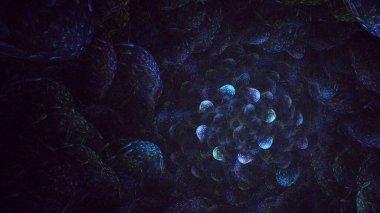 3B el ile soyut renkli fraktal ışık arkaplanı oluşturma