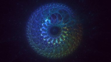 3B elle hazırlanmış soyut yuvarlak ışık arkaplanı