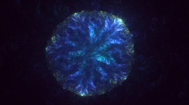 3B elle hazırlanmış soyut yuvarlak ışık arkaplanı