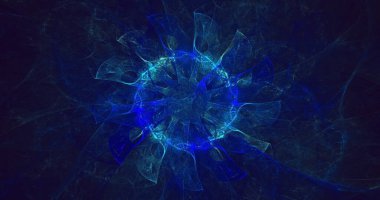 3B elle hazırlanmış soyut daire ışık arkaplanı