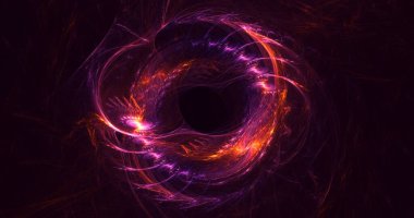 3B elle hazırlanmış soyut daire ışık arkaplanı