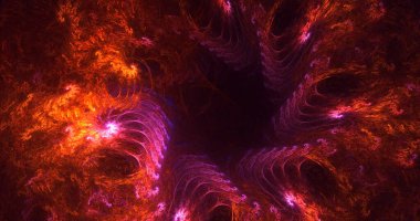 3B el ile soyut renkli fraktal ışık arkaplanı oluşturma