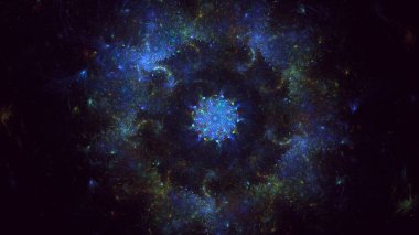 3B elle hazırlanmış soyut daire ışık arkaplanı