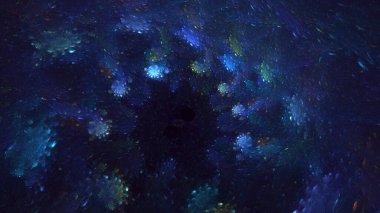 3B el ile soyut renkli fraktal ışık arkaplanı oluşturma