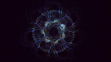 3B el kitabı, soyut çok renkli süpernova fraktal ışık arkaplanı