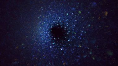 3B el kitabı, soyut çok renkli süpernova fraktal ışık arkaplanı